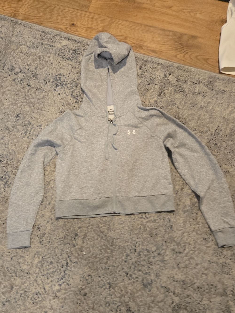 Under Armour Women's Light Gray Full-Zip Hoodie Sweater